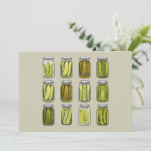 Pickle Lover Vintage Canned Pickles Jar Christmas  Holiday Card