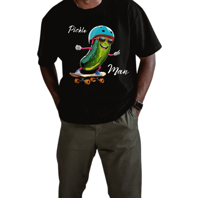 Pickle Man Skating AI Art Tri-Blend Shirt (Creator Uploaded)