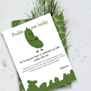 Pickle me lucky baby shower thank you card