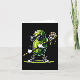 Pickle Playing Lacrosse Funny Sports Trendy For Bo Card