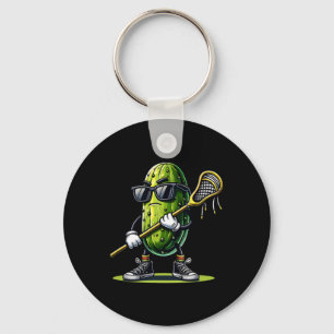 Pickle Playing Lacrosse Funny Sports Trendy For Bo Key Ring