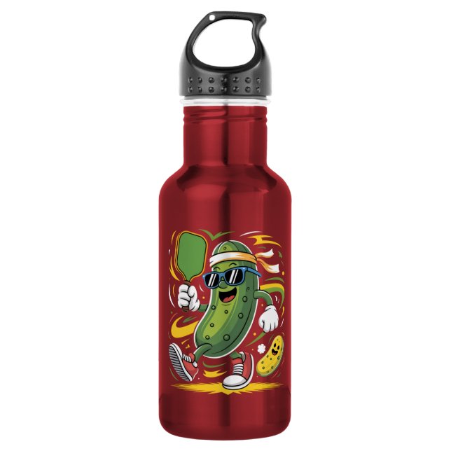Pickle Playing Pickleball 532 Ml Water Bottle (Front)