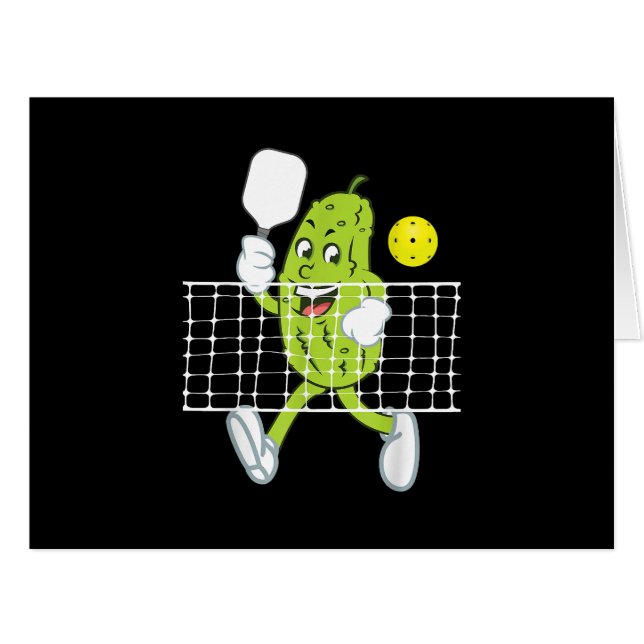 Pickle Playing Pickleball - Funny Pickleball Paddl (Front Horizontal)