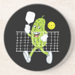 Pickle Playing Pickleball - Funny Pickleball Paddl Coaster