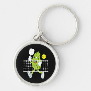 Pickle Playing Pickleball - Funny Pickleball Paddl Key Ring