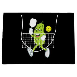Pickle Playing Pickleball - Funny Pickleball Paddl Large Gift Bag