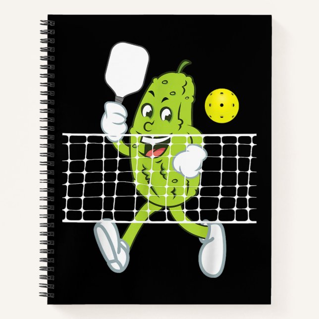 Pickle Playing Pickleball - Funny Pickleball Paddl Notebook (Front)