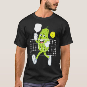 Pickle Playing Pickleball  Funny Pickleball Paddle T-Shirt