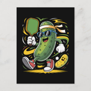 Pickle Playing Pickleball Holiday Postcard