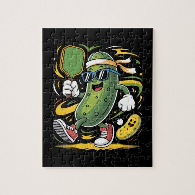 Pickle Playing Pickleball Jigsaw Puzzle (Vertical)