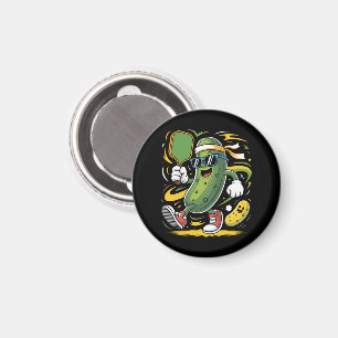 Pickle Playing Pickleball Magnet