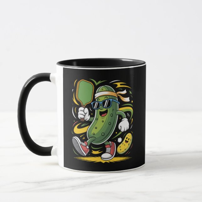 Pickle Playing Pickleball Mug (Left)