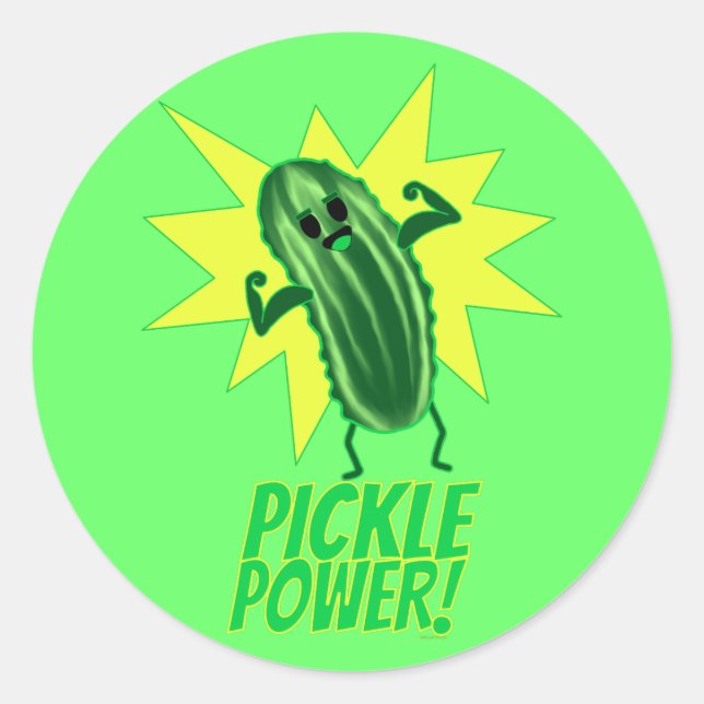 Pickle Power! Classic Round Sticker (Front)