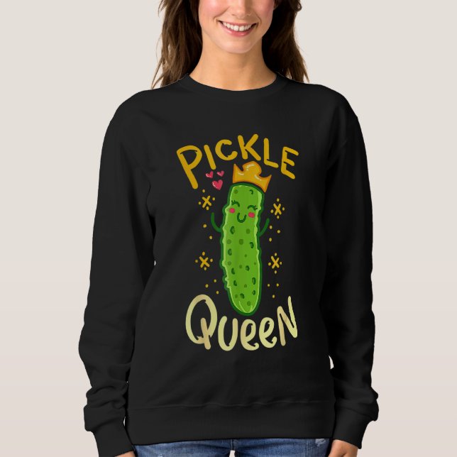 Pickle Queen Vegan Cucumber Vegetable Sweatshirt (Front)