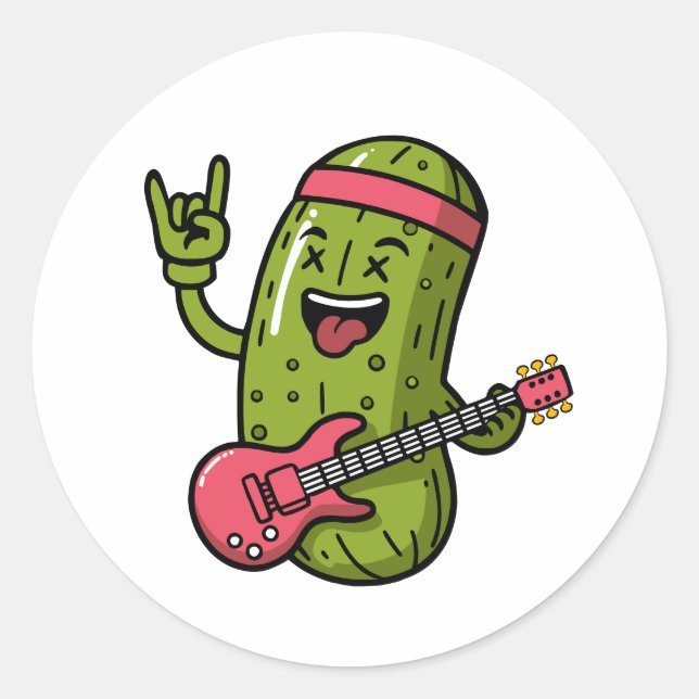 Pickle Rock Star Classic Round Sticker (Front)
