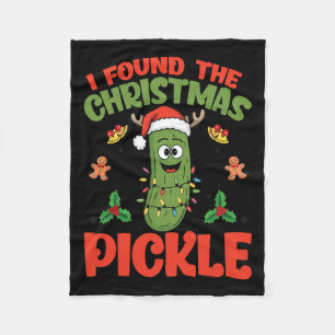 Pickle Santa Hat Xmas Lights - I Found The Christm Fleece Blanket
