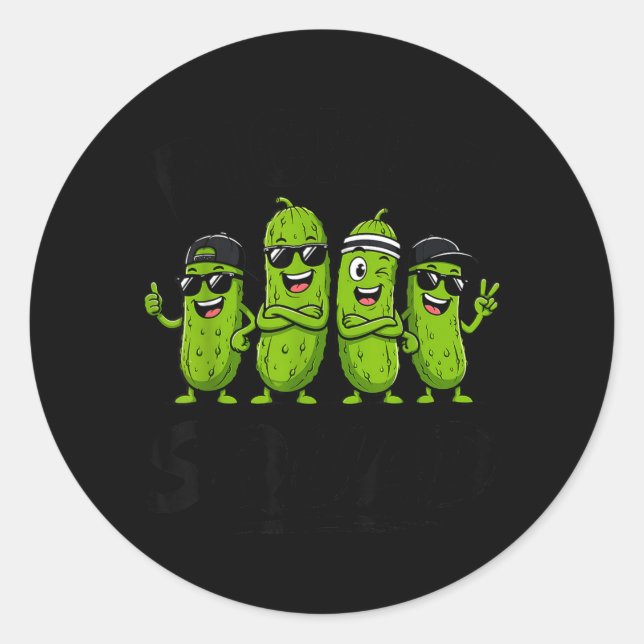 Pickle Squad Pickles Funny Pickle Lover Design Classic Round Sticker (Front)