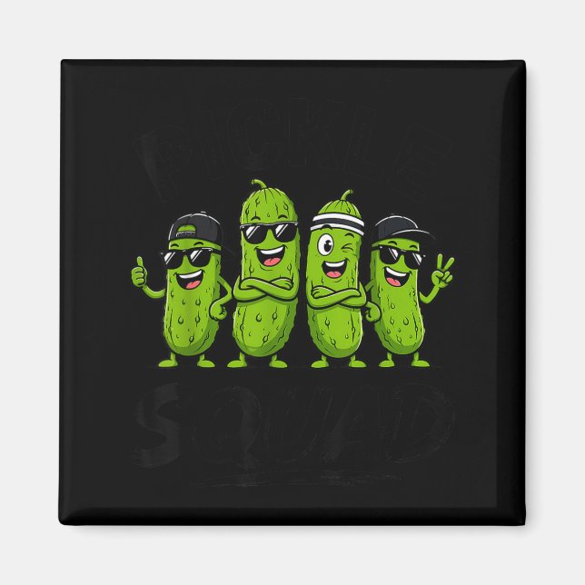 Pickle Squad Pickles Funny Pickle Lover Design Magnet (Front)