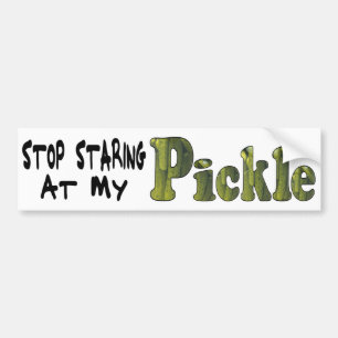 Pickle Staring Bumper Sticker
