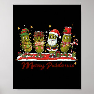 Pickle Wearing Santa Hat Xmas Party Merry Pickle C Poster