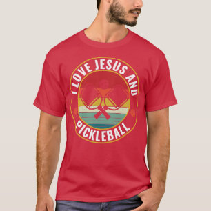 PicklebalI I Love Jesus and Pickleball Funny Quote T-Shirt