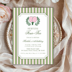 Pickleball 40th Four-Tee Outdoor Adult Birthday Invitation