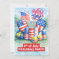 PICKLEBALL 4th of July Pickleball Party Invitation