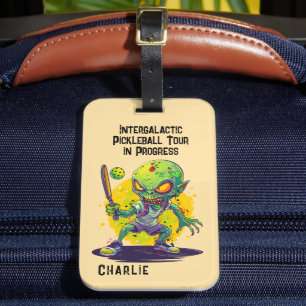 Pickleball Alien Luggage Tag