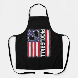 Pickleball American Flag Funny Pickleball Lover Vi Apron