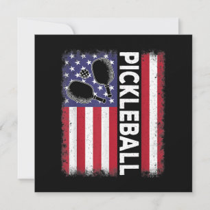Pickleball American Flag Funny Pickleball Lover Vi Invitation