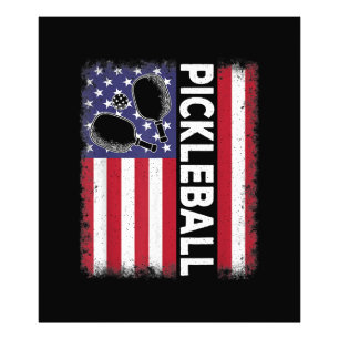 Pickleball American Flag Funny Pickleball Lover Vi Photo Print