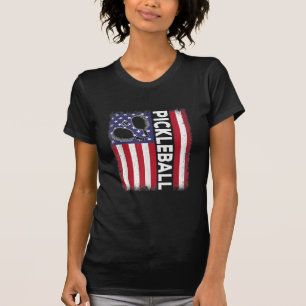 Pickleball American Flag Funny Pickleball Lover Vi T-Shirt