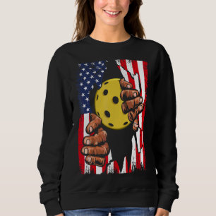 Pickleball American Flag Patriotic Usa For Pickleb Sweatshirt