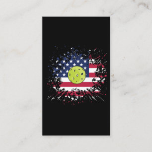 Pickleball American Flag US Racket Paddle Ball Business Card