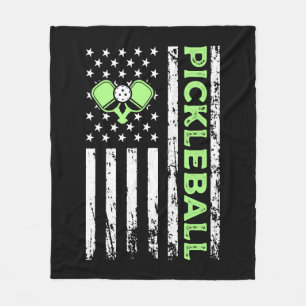Pickleball American Paddle Sports Flag Athletic  Fleece Blanket