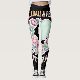 Pickleball And Peonies Serve It Delicate Leggings