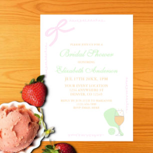 Pickleball and Prosecco Bridal Shower Vellum Invitations