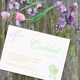 Pickleball and Prosecco Cocktail Contest Enclosure Card