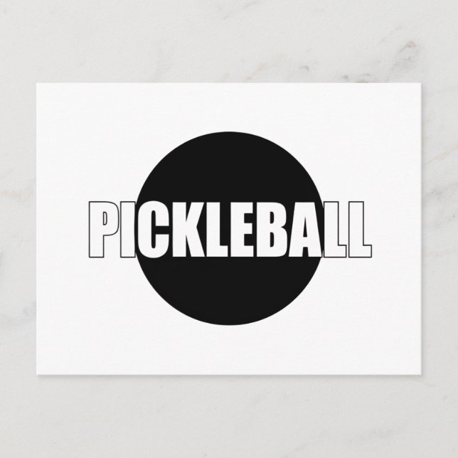 Pickleball annoucement card design black and white (Front)