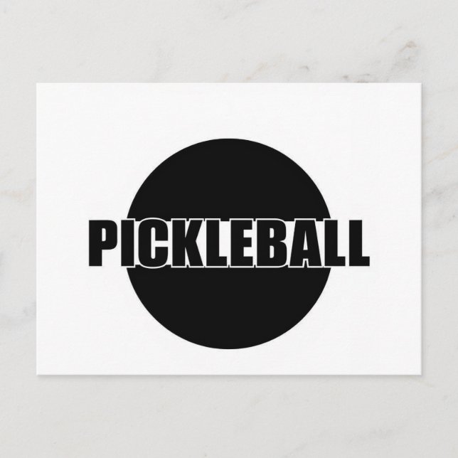 Pickleball annoucement card design black and white (Front)
