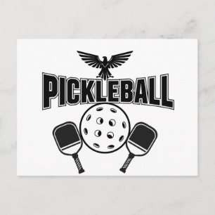 Pickleball annoucement card design black and white