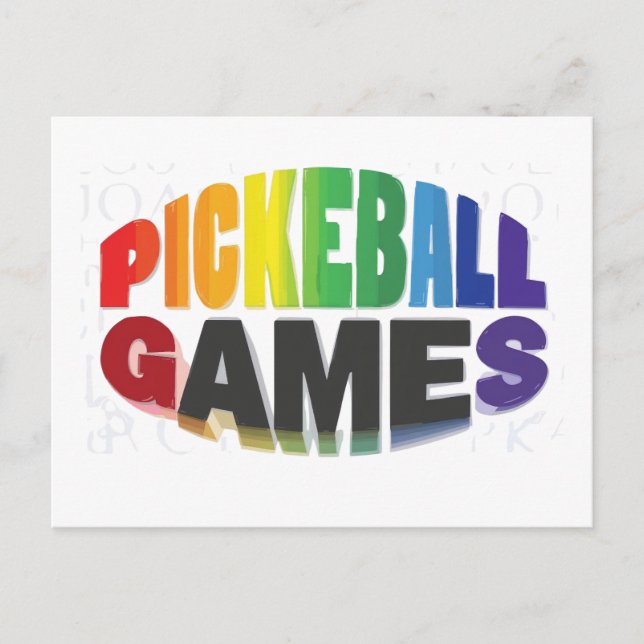 Pickleball annoucement card design black and white (Front)