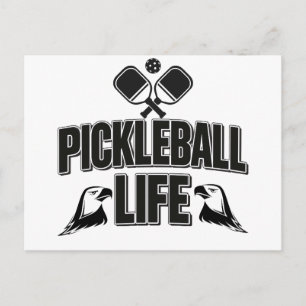 Pickleball annoucement card design black and white