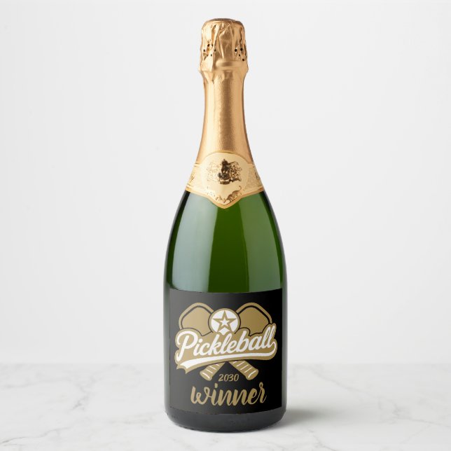Pickleball Apparel Players Sparkling Wine Label (Front)