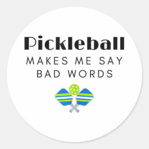 Pickleball art for men women pickle ball lover classic round sticker