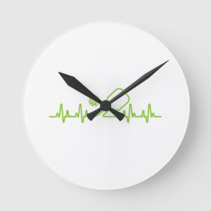 Pickleball Art For Men Women Pickle Ball Picklebal Round Clock