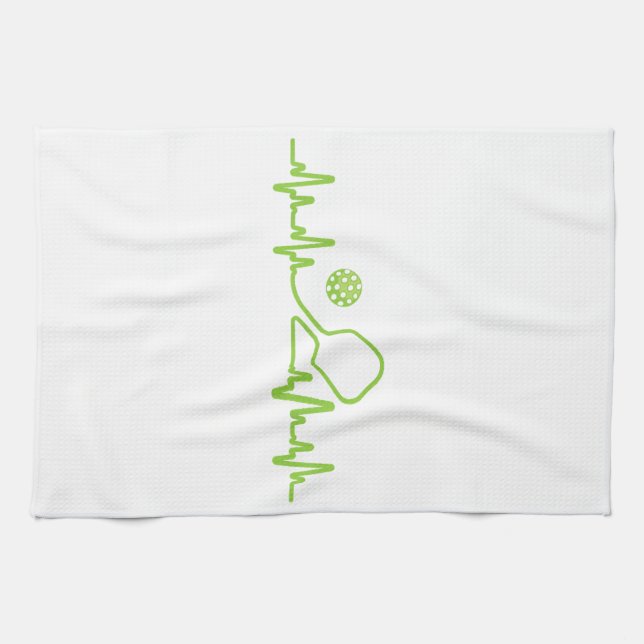 Pickleball Art For Men Women Pickle Ball Picklebal Tea Towel (Horizontal)