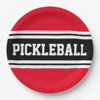 PICKLEBALL Athletic Bright Red Black White Stripes