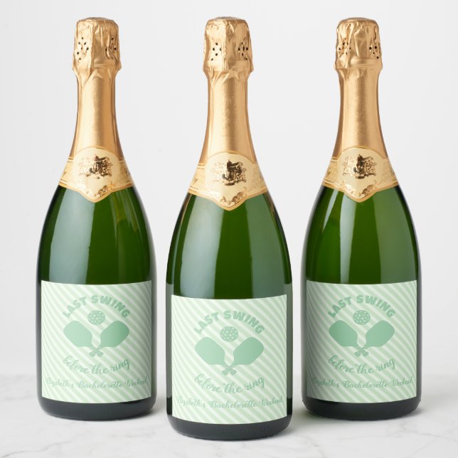 Pickleball Bachelorette Weekend Sparkling Wine Label (Bottles)