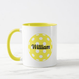Pickleball Ball Personalised Name Yellow  Mug